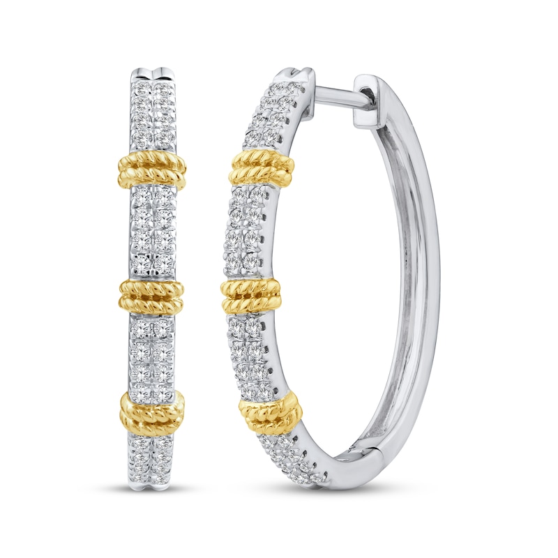 Threads of Love Diamond Hoop Earrings 1/3 ct tw 10K Two-Tone Gold