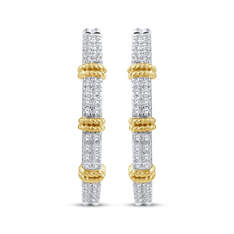 Threads of Love Diamond Hoop Earrings 1/3 ct tw 10K Two-Tone Gold