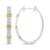 Thumbnail Image 3 of Threads of Love Diamond Hoop Earrings 1/3 ct tw 10K Two-Tone Gold