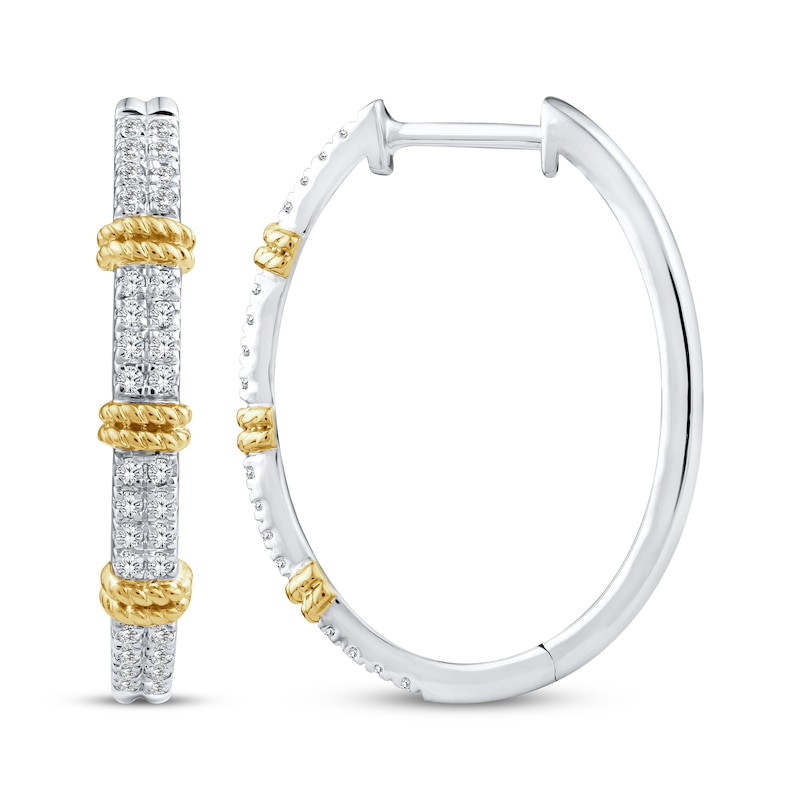 Threads of Love Diamond Hoop Earrings 1/3 ct tw 10K Two-Tone Gold