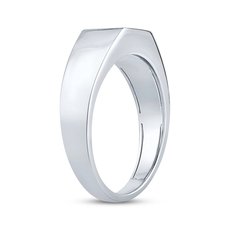 Main Image 2 of Men's Now + Forever Lab-Grown Diamonds Round-Cut Solitaire Wedding Band 1 ct tw 14K White Gold (F/SI2)