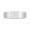 Thumbnail Image 3 of Men's Now + Forever Lab-Grown Diamonds Round-Cut Solitaire Wedding Band 1 ct tw 14K White Gold (F/SI2)