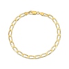 Thumbnail Image 1 of Oval Link Curb Chain Bracelet Solid 10K Yellow Gold 7.5"