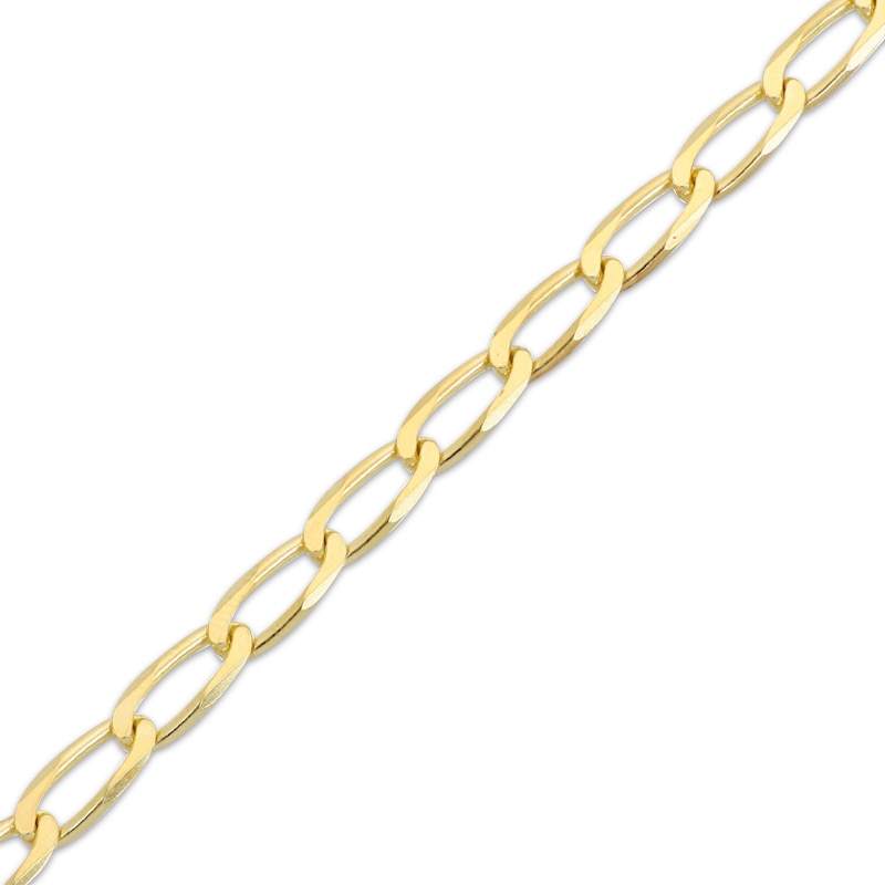 Main Image 2 of Oval Link Curb Chain Bracelet Solid 10K Yellow Gold 7.5"
