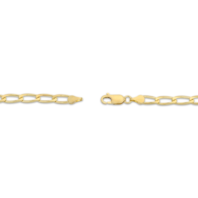 Main Image 3 of Oval Link Curb Chain Bracelet Solid 10K Yellow Gold 7.5"