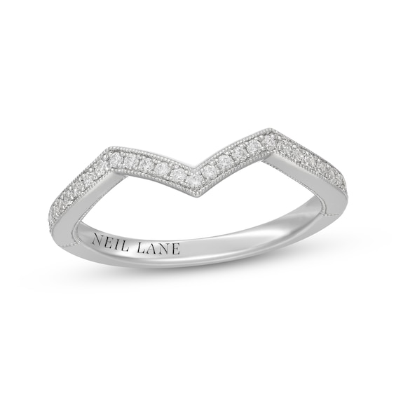 Neil Lane Diamond Chevron Wedding Band 1/5 ct tw 14K White Gold
