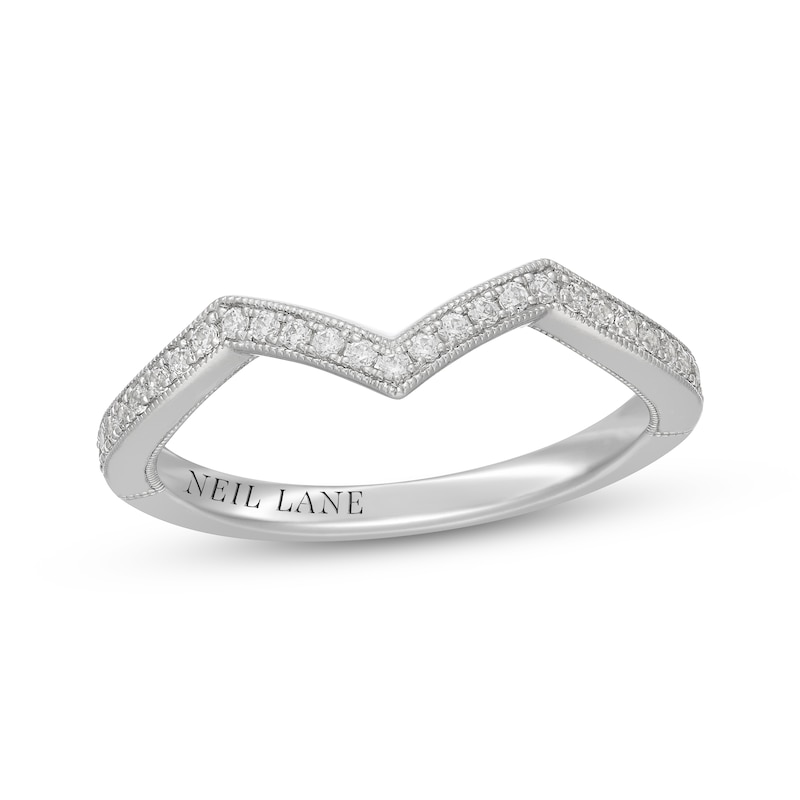 Main Image 4 of Neil Lane Diamond Chevron Wedding Band 1/5 ct tw 14K White Gold