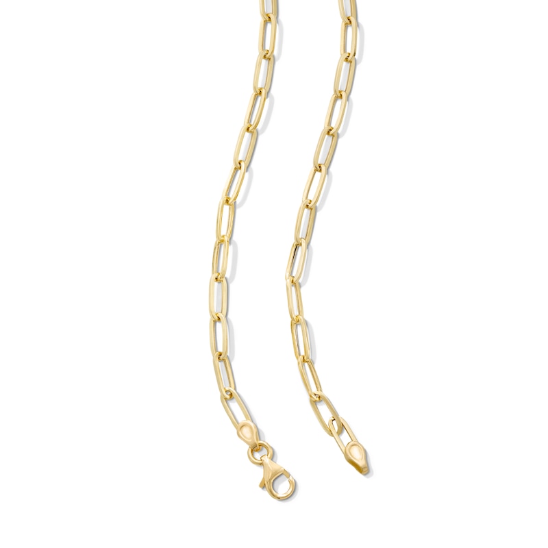 Main Image 3 of Graduated Paperclip Chain Necklace Hollow 10K Yellow Gold 18&quot;