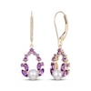 Thumbnail Image 1 of Cultured Pearl & Amethyst Dangle Earrings 10K Yellow Gold