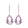 Thumbnail Image 2 of Cultured Pearl & Amethyst Dangle Earrings 10K Yellow Gold