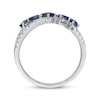Thumbnail Image 2 of Multi-Shape Natural Blue Sapphire & Diamond Crossover Ring 1/6 ct tw 10K White Gold