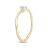 Thumbnail Image 2 of KAY Lab-Grown Diamonds Emerald & Round-Cut Bypass Ring 1/4 ct tw 10K Yellow Gold