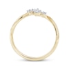 Thumbnail Image 4 of KAY Lab-Grown Diamonds Emerald & Round-Cut Bypass Ring 1/4 ct tw 10K Yellow Gold