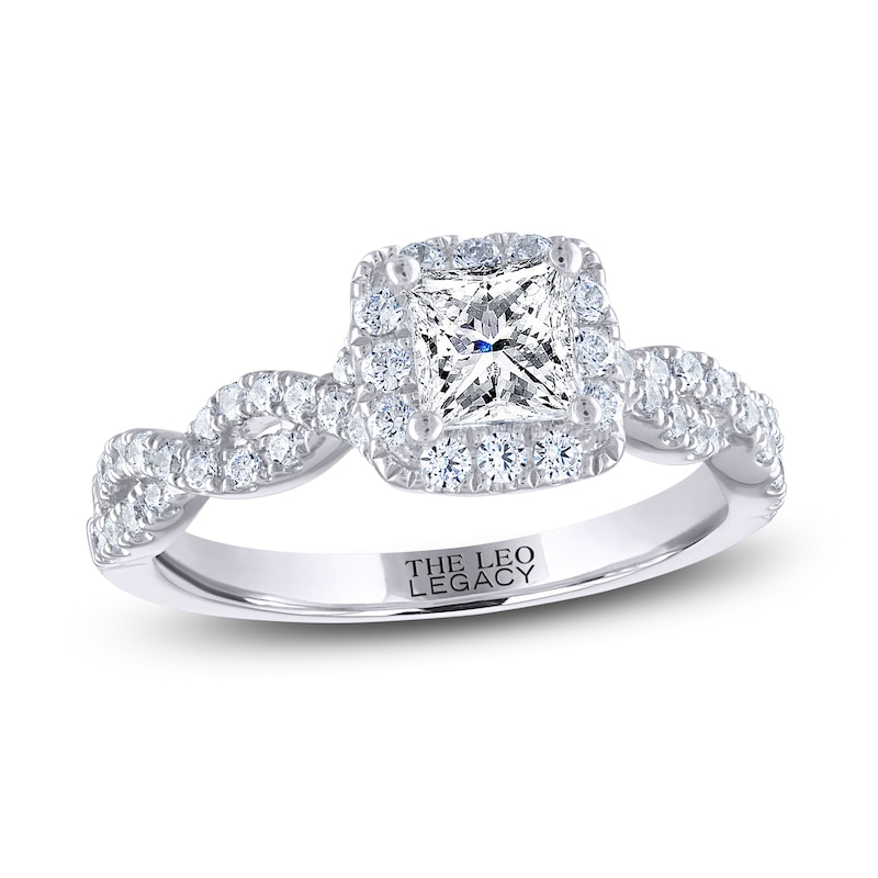 Main Image 1 of THE LEO Legacy Lab-Grown Diamond Princess-Cut Engagement Ring 1-1/6 ct tw 14K White Gold