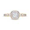 Thumbnail Image 3 of Now + Forever Lab-Grown Diamonds Princess-Cut Halo Engagement Ring 3/4 ct tw 14K Yellow Gold