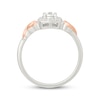 Thumbnail Image 3 of KAY Lab-Grown Diamonds Round-Cut Cushion Halo Promise Ring 1/5 ct tw 10K Two-Tone Gold