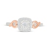 Thumbnail Image 4 of KAY Lab-Grown Diamonds Round-Cut Cushion Halo Promise Ring 1/5 ct tw 10K Two-Tone Gold