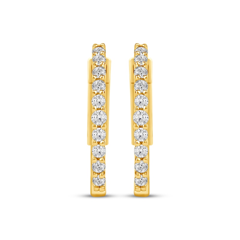 Main Image 2 of KAY Lab-Grown Diamonds Inside-Out Hoop Earrings 1/2 ct tw 10K Yellow Gold