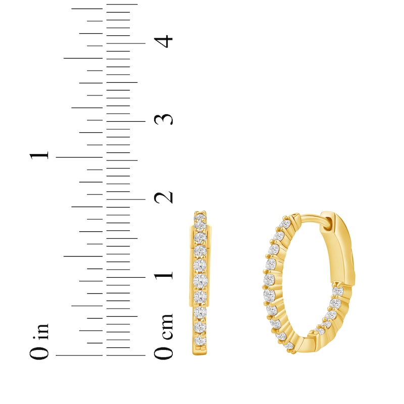 Main Image 4 of KAY Lab-Grown Diamonds Inside-Out Hoop Earrings 1/2 ct tw 10K Yellow Gold