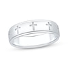 Thumbnail Image 1 of Now + Forever Men's Cross Imprint Wedding Band 10K White Gold 5.9mm