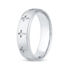 Thumbnail Image 2 of Now + Forever Men's Cross Imprint Wedding Band 10K White Gold 5.9mm