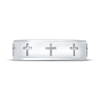Thumbnail Image 3 of Now + Forever Men's Cross Imprint Wedding Band 10K White Gold 5.9mm