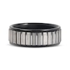 Thumbnail Image 3 of Now + Forever Men's Satin Finish Ribbed Wedding Band Black & Gray Tungsten Carbide 8mm