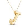 Thumbnail Image 2 of Puff Letter J Initial Necklace 14K Yellow Gold 18&quot;