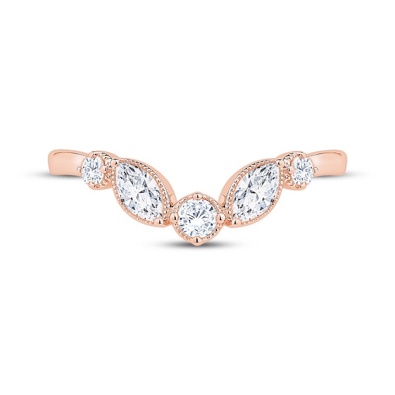 Main Image 3 of Now + Forever Marquise & Round-Cut Diamond Contour Anniversary Ring 3/8 ct tw 10K Rose Gold