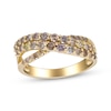 Thumbnail Image 1 of Variable Color Diamonds Three-Row Crossover Ring 1 ct tw 10K Yellow Gold