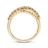 Thumbnail Image 2 of Variable Color Diamonds Three-Row Crossover Ring 1 ct tw 10K Yellow Gold