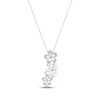 Thumbnail Image 1 of Diamond Flower Trio Drop Necklace 1/4 ct tw 10K White Gold 18"