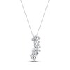 Thumbnail Image 2 of Diamond Flower Trio Drop Necklace 1/4 ct tw 10K White Gold 18"