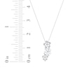 Thumbnail Image 7 of Diamond Flower Trio Drop Necklace 1/4 ct tw 10K White Gold 18"