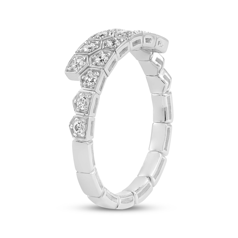 Main Image 2 of Diamond Notched Flex Ring 1/5 ct tw Sterling Silver