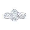 Thumbnail Image 3 of Now + Forever Pear-Shaped Diamond Halo Bypass Engagement Ring 5/8 ct tw 14K White Gold