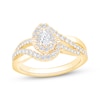 Thumbnail Image 1 of Now + Forever Pear-Shaped Diamond Halo Bypass Engagement Ring 5/8 ct tw 14K Yellow Gold