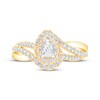 Thumbnail Image 3 of Now + Forever Pear-Shaped Diamond Halo Bypass Engagement Ring 5/8 ct tw 14K Yellow Gold