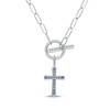 Thumbnail Image 3 of Turquoise Cross Toggle Necklace Sterling Silver 18&quot;