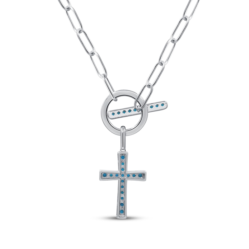 Main Image 3 of Turquoise Cross Toggle Necklace Sterling Silver 18&quot;