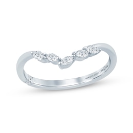 Monique Lhuillier Bliss Marquise-Cut Lab-Grown Diamond Contour Wedding Band 1/6 ct tw 18K White Gold