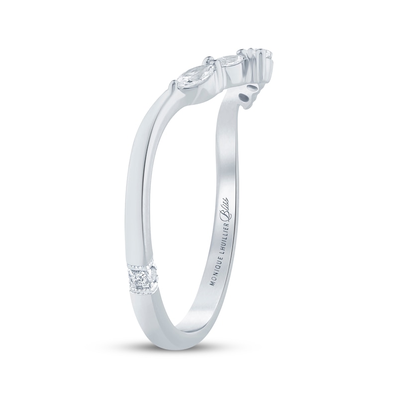 Main Image 2 of Monique Lhuillier Bliss Marquise-Cut Lab-Grown Diamond Contour Wedding Band 1/6 ct tw 18K White Gold
