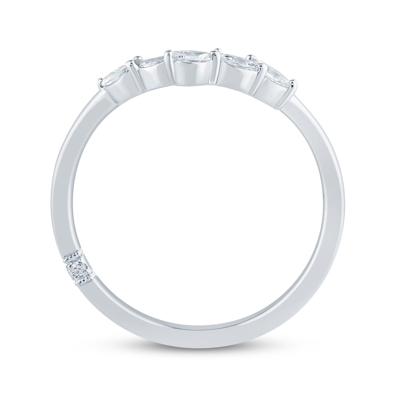 Main Image 3 of Monique Lhuillier Bliss Marquise-Cut Lab-Grown Diamond Contour Wedding Band 1/6 ct tw 18K White Gold