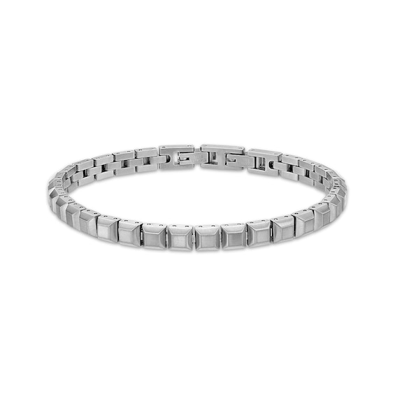 Men's 6mm Square-Link Bracelet Stainless Steel 8.25"