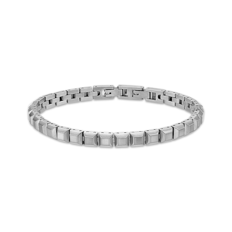 Main Image 1 of Men's 6mm Square-Link Bracelet Stainless Steel 8.25"