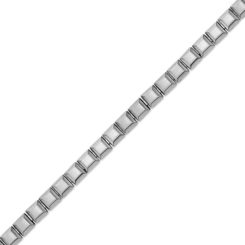 Main Image 2 of Men's 6mm Square-Link Bracelet Stainless Steel 8.25"