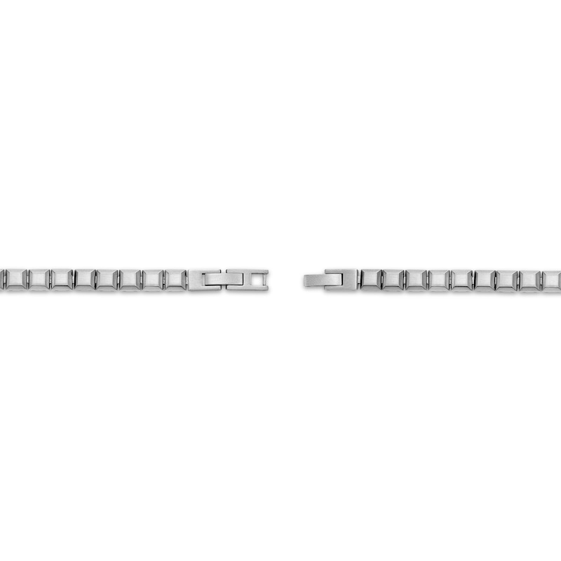 Main Image 3 of Men's 6mm Square-Link Bracelet Stainless Steel 8.25"