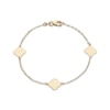 Thumbnail Image 1 of Italian Brilliance Diamond-Cut Clover Station Bracelet 14K Yellow Gold 7.5"