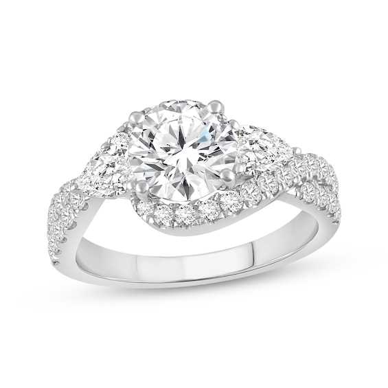 Now + Forever Round-Cut Lab-Grown Diamond Engagement Ring 2-1/2 ct tw 14K White Gold