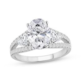 Now + Forever Oval-Cut Lab-Grown Diamond Engagement Ring 3 ct tw 14K White Gold